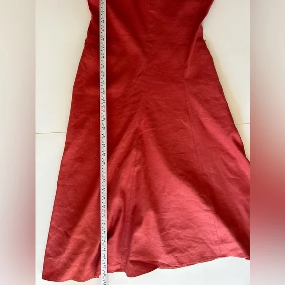 Theory linen blend  Tadayon Stretch Midi Dress V-
Neck Sz 2 - Picture 10 of 11